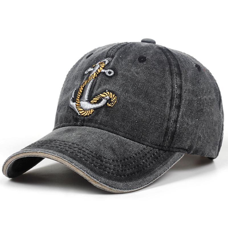 Pirate Hook Embroidered Washed Baseball Cap Retro Casual Men Outdoor Sun Hat Protection Unisex Snapback Caps