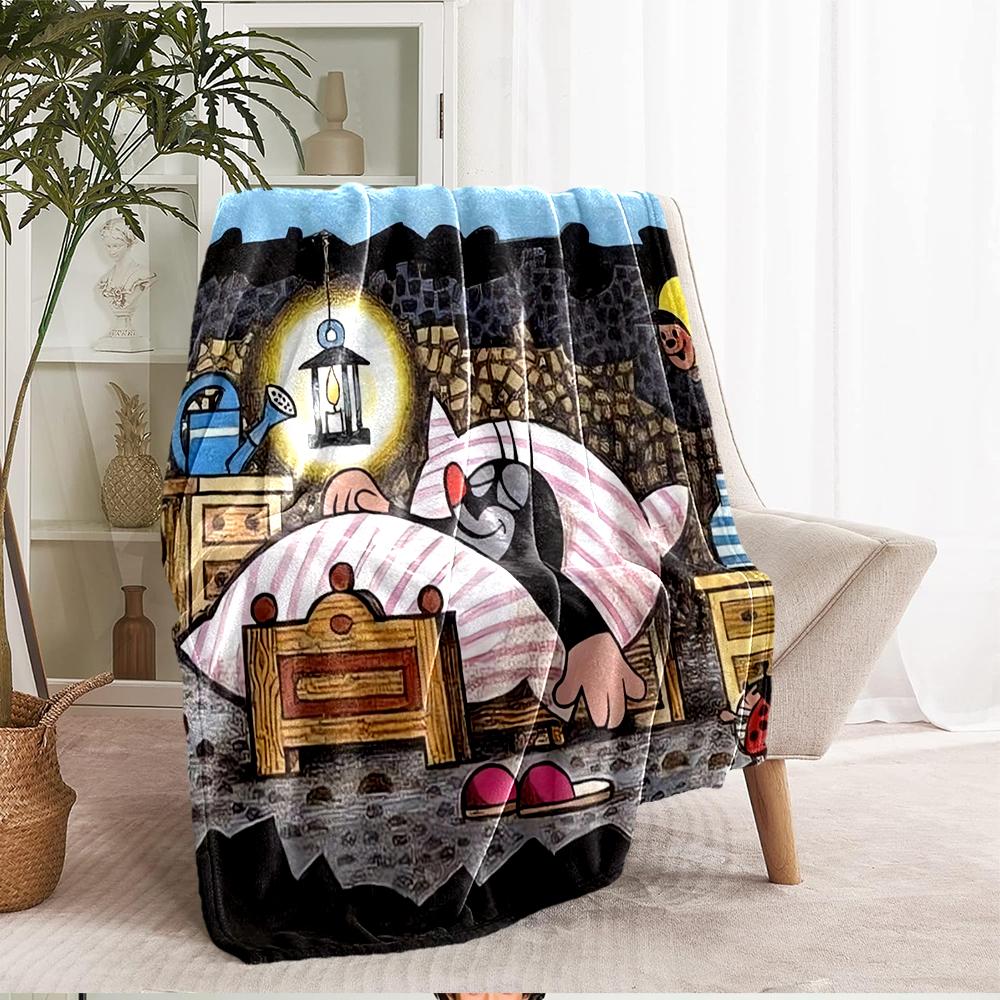 Krtek Theme Printed Blanket - Perfect for Couch, Bed, Travel & Outdoor Use | Machine Washable, Cozy & Durable.