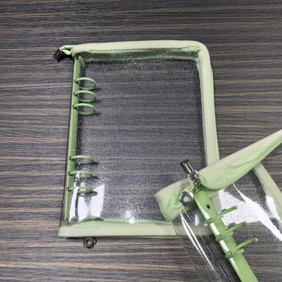 A5 Glitter Transparent Loose-Leaf Sticker Album with 6-Hole Zipper Binder for Students