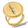 1/5pcs Real Gold Plated Open Adjustable Ring Oval Square Flower Stainless Steel Rings For Women Men DIY Stone Crystal Oil Drip