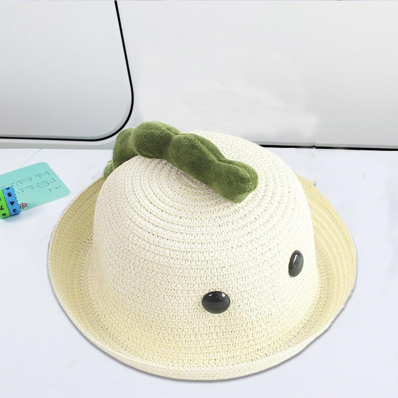 Dinosaur Eyes Baby Straw Hat Cute Super Cute Summer Men and Women Children Beach Sun Hat Children Sunscreen Basin Hat