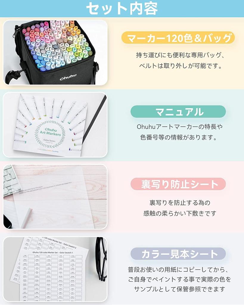 Ohuhu Marker 120 121 Broad and Fine Double Professional Illustration Marker Pens with Alcohol Blender Color Set Oahu Series Pens, Colors, Pens,