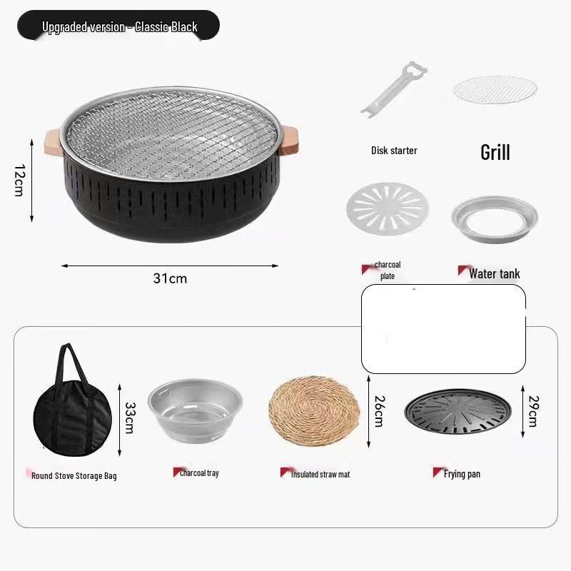 OEING Portable Charcoal BBQ & Tea Stove Set Standard