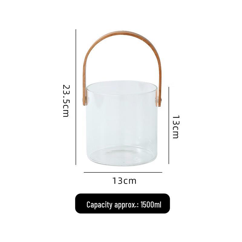 Qianxing Glass & Bamboo Portable Serving Bucket Set