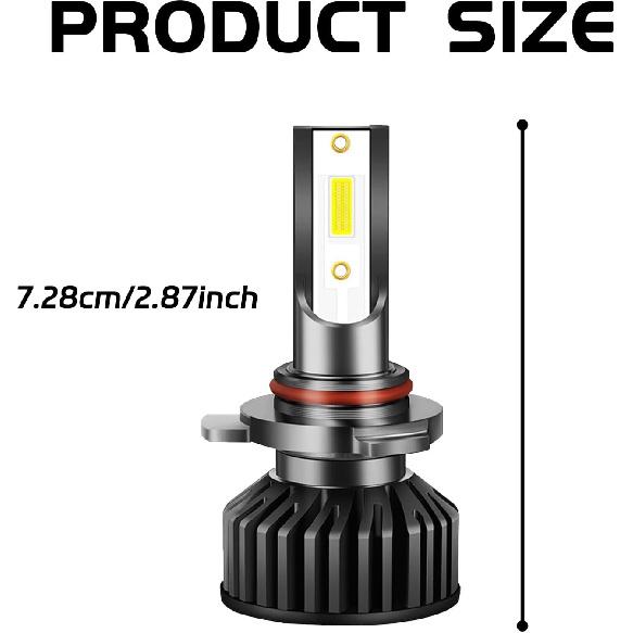 9006 Light Bulbs Compatible For 2006-2015 Toyota RAV4 Super Brightness 6000K Car Front Led Headlight With Built-In Driver, High And Low Beam Fog