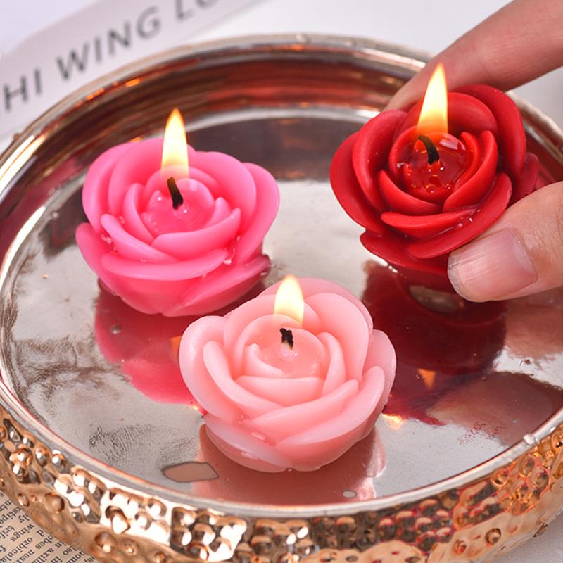 1 Set Banquet Romantic Scented Elegant Rose Mini-Sized Candles Fragrant Handmade Floating Wedding Ambiance-Boosting