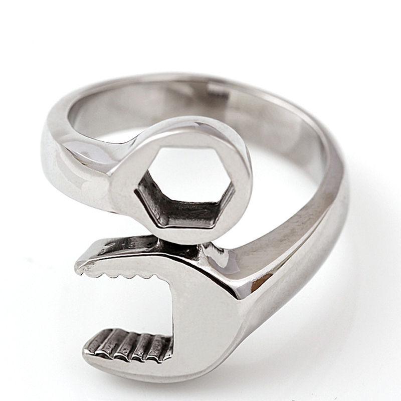 Personalized titanium steel  wrench rin open ring punk ring