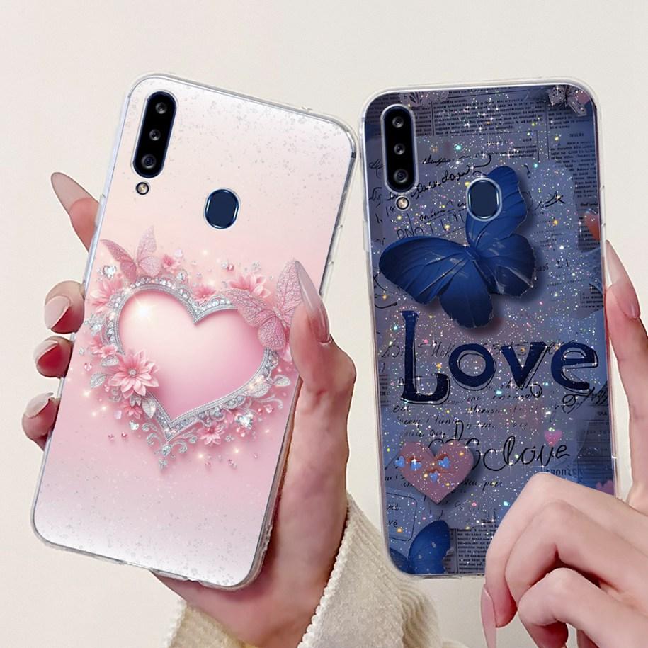 Case For Samsung Galaxy A20 A20e A20s Cover Fashion Flower Butterfly Soft Silicone Clear Bumper For Samsung A30 A 30 A 20 Covers