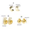 Simple Pea Shaped Alloy Silver Gold Color Drop Earrings For Women Korean Fashion Jewelry Party Girls Unusual Accessory