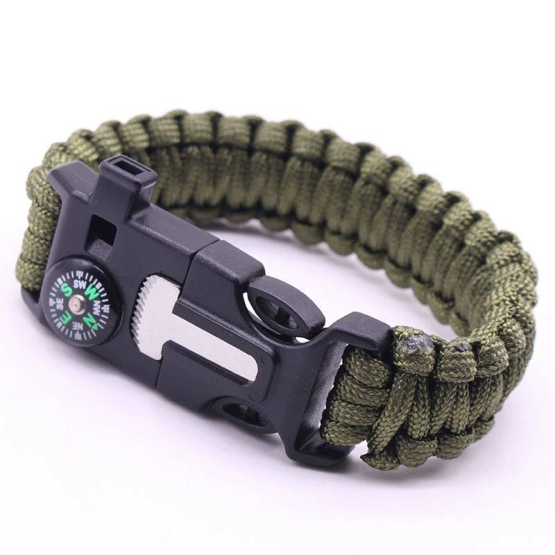 Přežití Paracord Náramky s Píšťalkou Kompasem Zapaľovačem Pro Nadšence Venkovních Dobrodružství