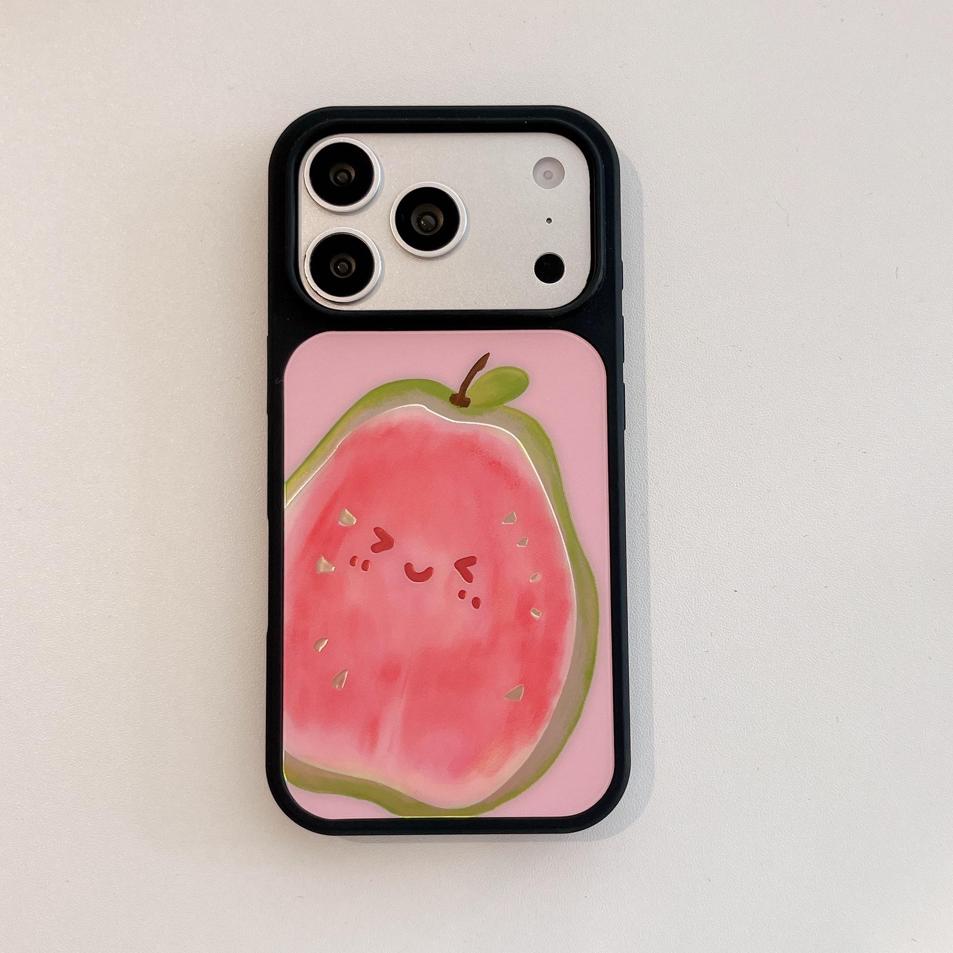 Gold Foil Fruit Cartoon Anti-Drop iPhone Case UV Transferring чёрный