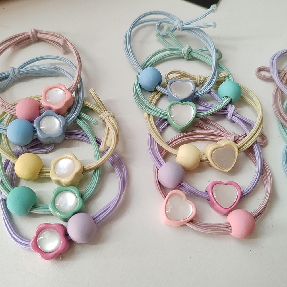 5 buc. Drăguțe Colorate Inimă Floare Elastic de Păr Bună Elasticitate Ridicată pentru Femei Fete Suport Coadă de Cal Inele de Păr Coreene Accesorii Coadă