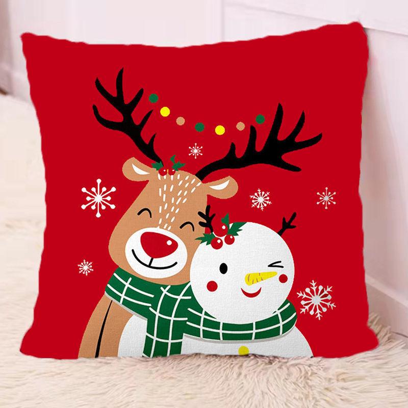 Kerstvakantie kussen schattige eland woonkamer bank kussen creatief internet beroemdheid kussen kamer kantoor decoratie (kussensloop + kussenkern 1 stuks)