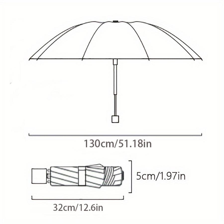 130CM Large 10 Bones Solid Color Umbrella Large Format Outdoor Sunshade Rain Protection Windproof Umbrella