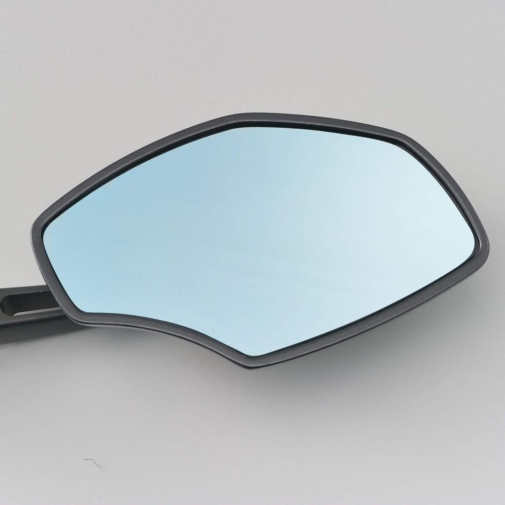 Daytona Motorcycle Mirror, 10mm, Right-Hand Thread Compatible, Blue Anti-Glare Parallel Mirror, Blast Black, Single Mirror for Right-Hand Use, 98916