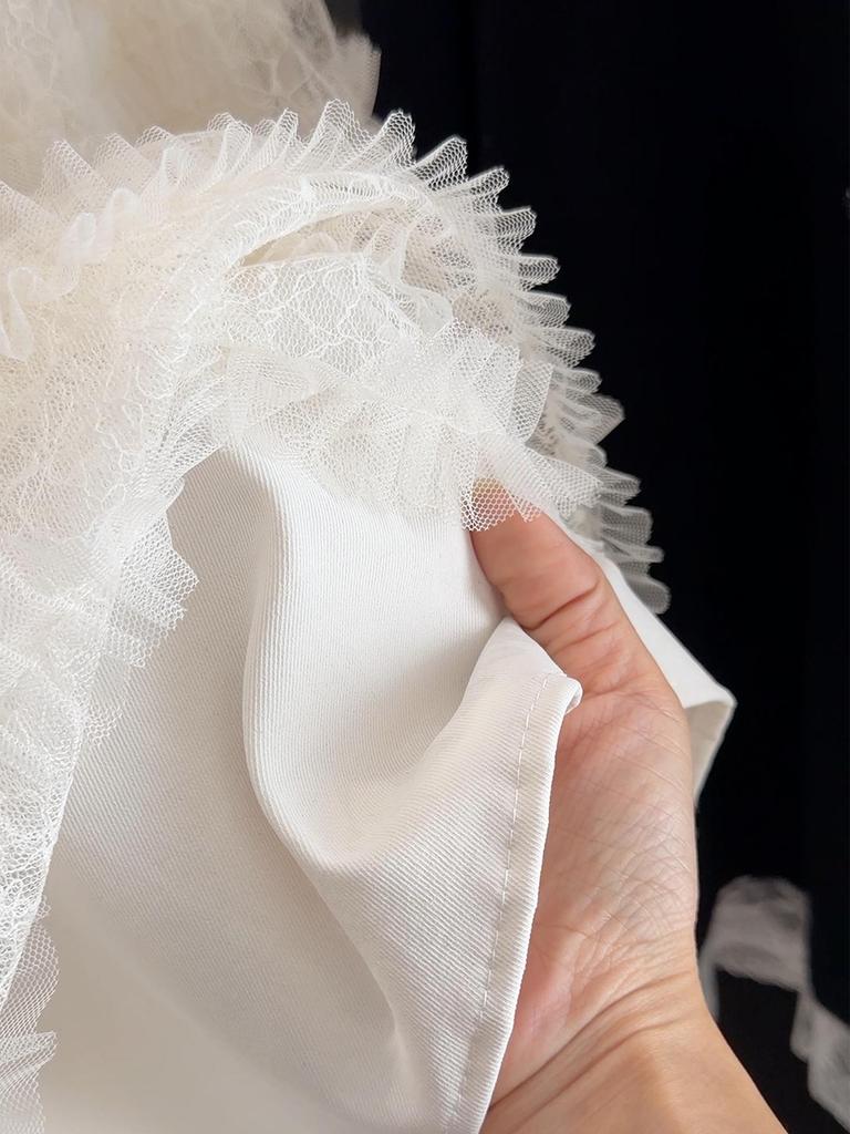 Elegant Layered Mesh Cake Skirt: Women's High-Waisted Mid-Length for 2026 Spring/Summer