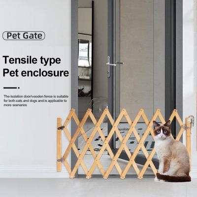Wooden Dog Gate Pet Safety Fence Door Indoor Outdoor Pet Barrier Adjustable Dog Door Enclosure for Small Animals Puppies