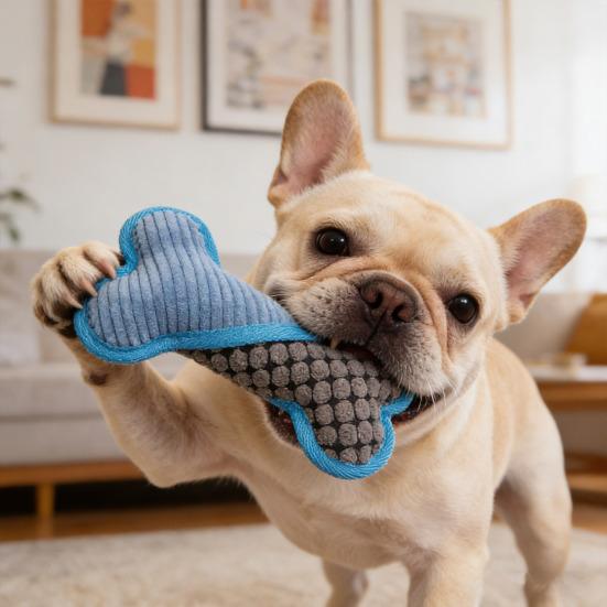 Plüschknochen Hundekauspielzeug Bissfest Quietschend Gefüllter Knochen Interaktives Spielzeug Kleine Mittlere Große Hunde Zahnen Reinigung Langeweile