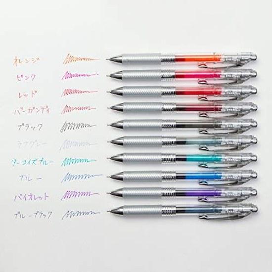 Pentel Ballpoint Pen Gel Ink EnerGel Infre 0.4mm Clear Barrel BLN74TL-10 10 Colors
