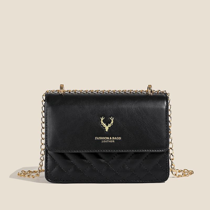 

2025 Women s Fashion Retro Square Shoulder Bag with Chain – European & American Style, Diamond Pattern, Korean High-End Design 19x9x14 cm чёрный