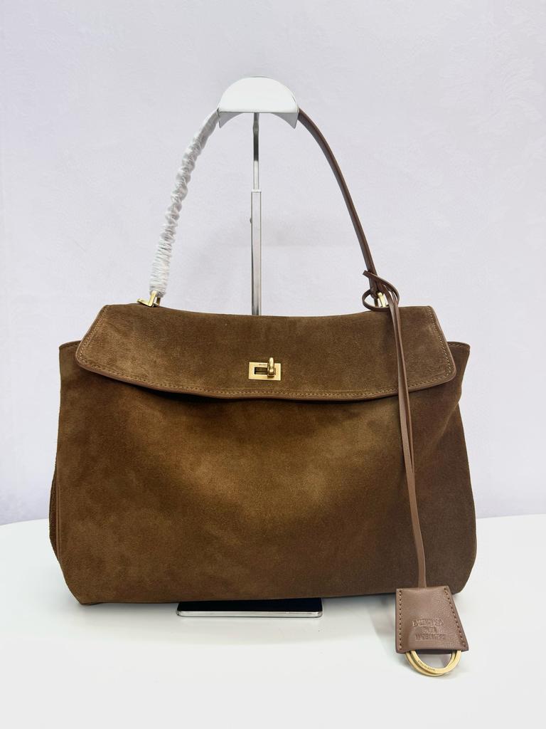 High-Quality Brand Rodeo Luggage Set 2025 Frosted New Style Genuine Leather Handbag Car Bag Cowhide Lock Clasp