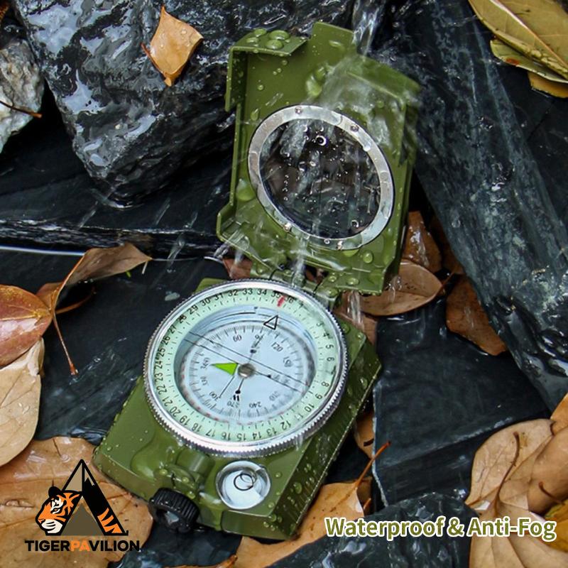 Outdoor Multifunktionaler Hochpräzisions-Überlebenskompass Professionell Camping Wasserdicht Metall mit Leuchtkompass