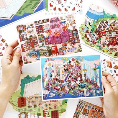 Infeel.Me 2.5D My Little House 16th Edition: 3D Scene Educational Sticker Toy for Kids