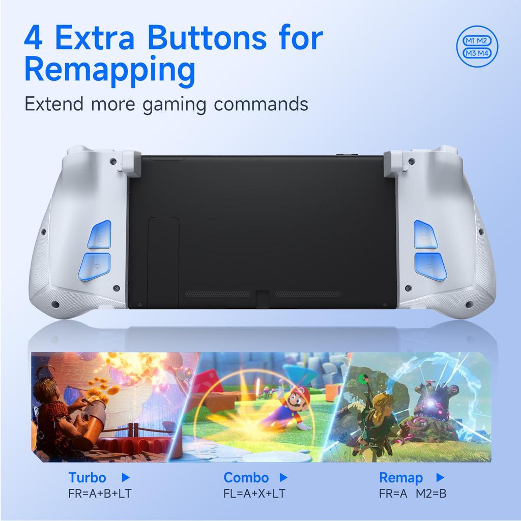 EasySMX S15 Mechanical Controller: Switch-Compatible with Hall Effect Sensors, 4 Back Buttons, and NFC.