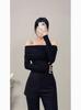 Early Autumn Off-Shoulder Slim-Fit Long-Sleeve T-Shirt for Women