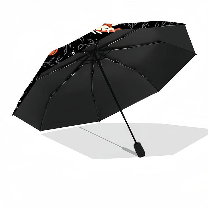1pc Halloween Cats Automatic Open/Close Umbrella, Windproof, Folding Compact Umbrella with Lightweight Design for Women/Men078