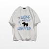 2025 American Heavyweight Pure Cotton Women's White Loose Short Sleeve T-shirt