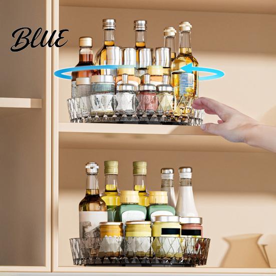 Plastic Spice Organizer 360 Degree Rotating Rack Lazy Susan Turntable Durable Kitchen for Cabinet Pantry Seasoning Bottle Holder Countertop