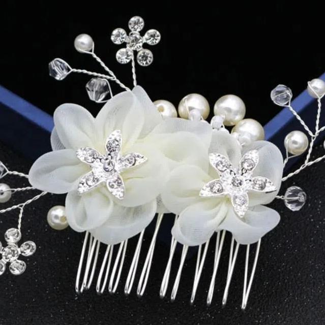 Side Clip Flower Hair Comb Fashion Bride Headwear Hair Ornament Rhinestone Hairpin  Bridesmaid