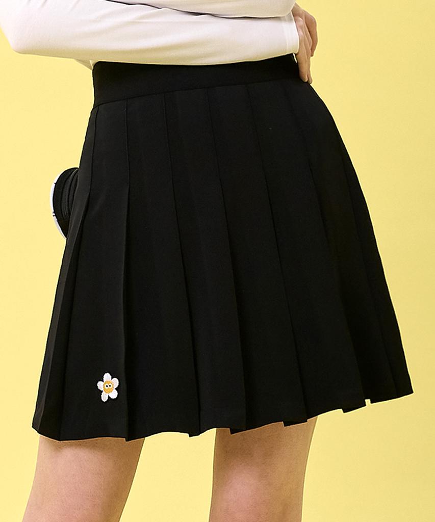 MACKY Pleated Elastic Skirt Black