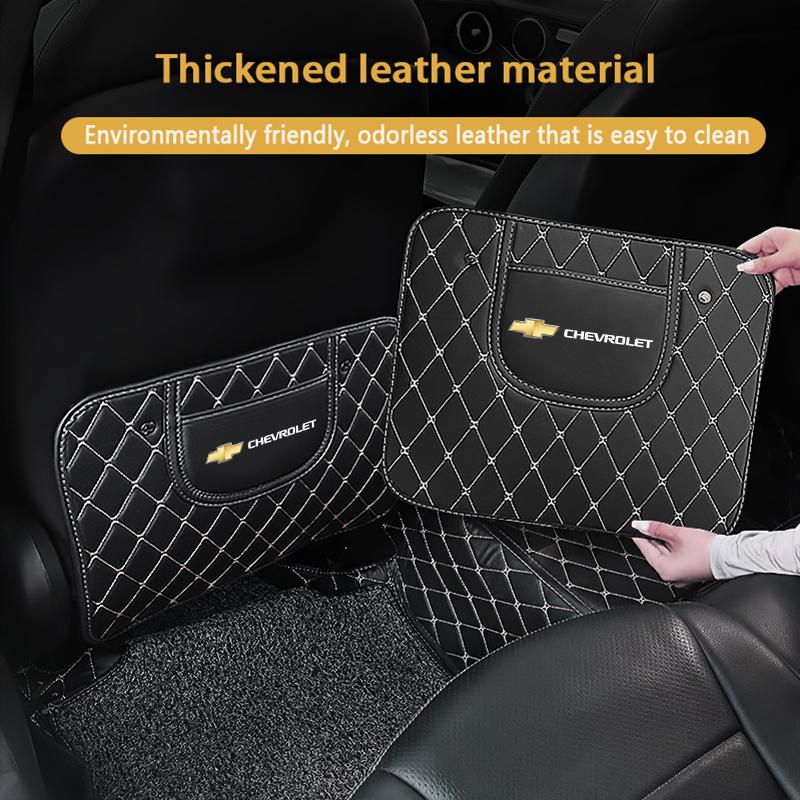 Plydt2 Car Seat Back Anti-kick Pad Storage Bag Organizer Rear Protection Auto Accessorie For Chevrolet Spark Captiva Cruze Tracker Onix
