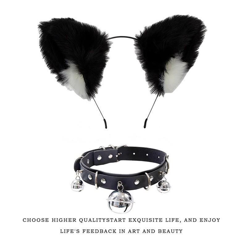 Cat Ear Bell Headband & Hairpin Set - Festive Headdress