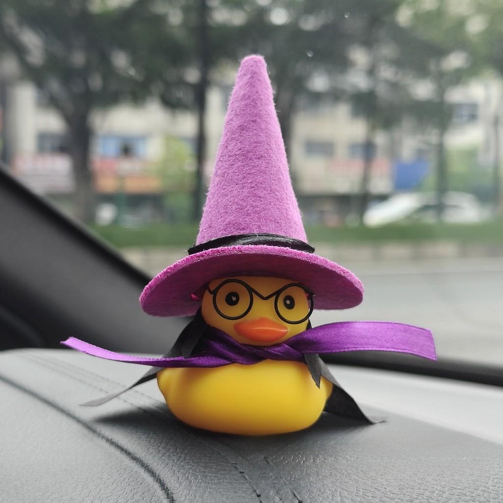 Car Decor Small Yellow Duck With Harry Potter Broomstick For Cabin Interior