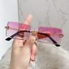 New frameless trimmed sunglasses women's Japan and Korea fashion small frame square sunglasses driving driving sunshades
