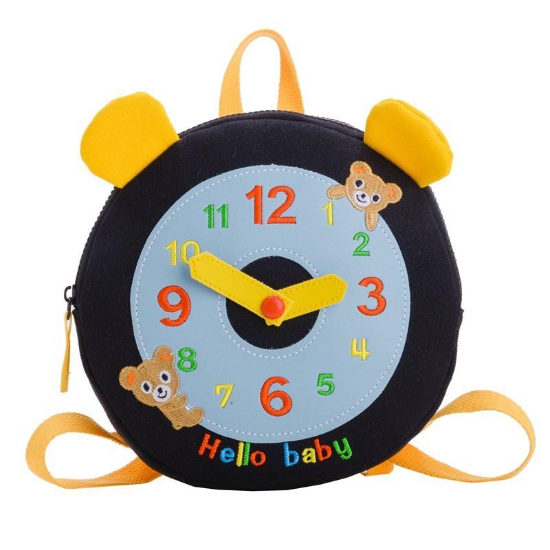 Adorable And Playful 2024 Childrens Backpack Featuring A Unique Clock Pattern For School