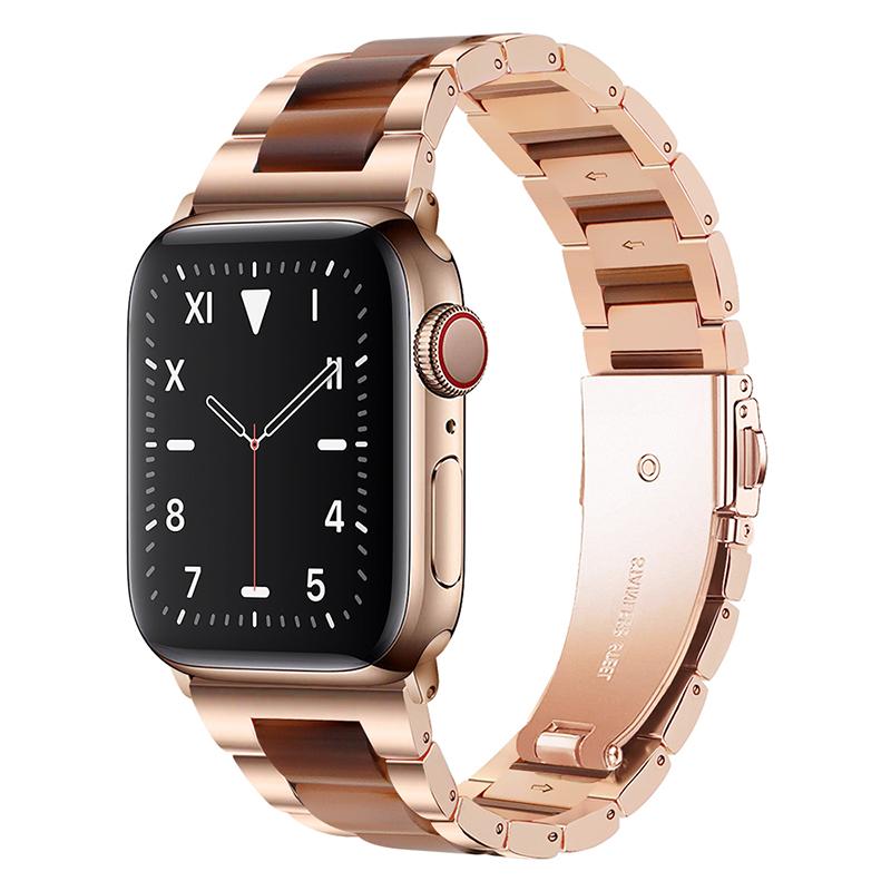 

Stainless Steel+Resin strap For Apple watch band 40mm 45mm 44mm 49mm 41mm 38mm Metal bracelet iwatch series 9 8 7 6 5 SE ultra 2 38mm 40mm 41mm