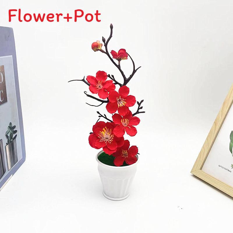 Prunus Realistic Plastic Mume Plant Bonsai Living Room And Office Decorations