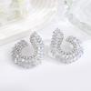 Eleganti Orecchini Pendenti Geometrici Con Zirconia Cubica Per Matrimonio E Abbigliamento Serale
