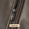 Futing Men's 90% Duck Down PU Leather Winter Jacket with Turn-down Collar