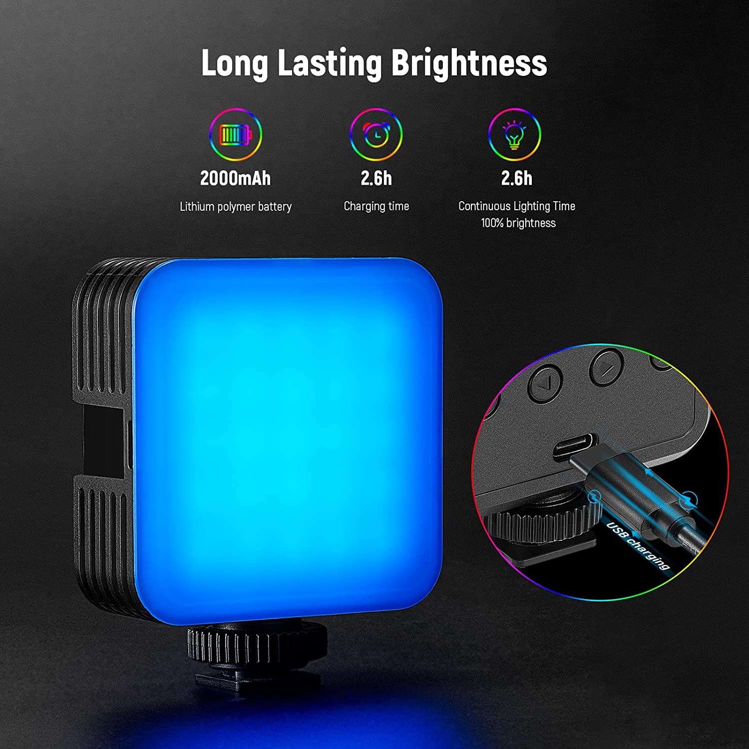 

Neewer Magnetic RGB Video Light, 360° Full Color RGB61 LED Camera Light Rechargeable Portable Photography Lighting