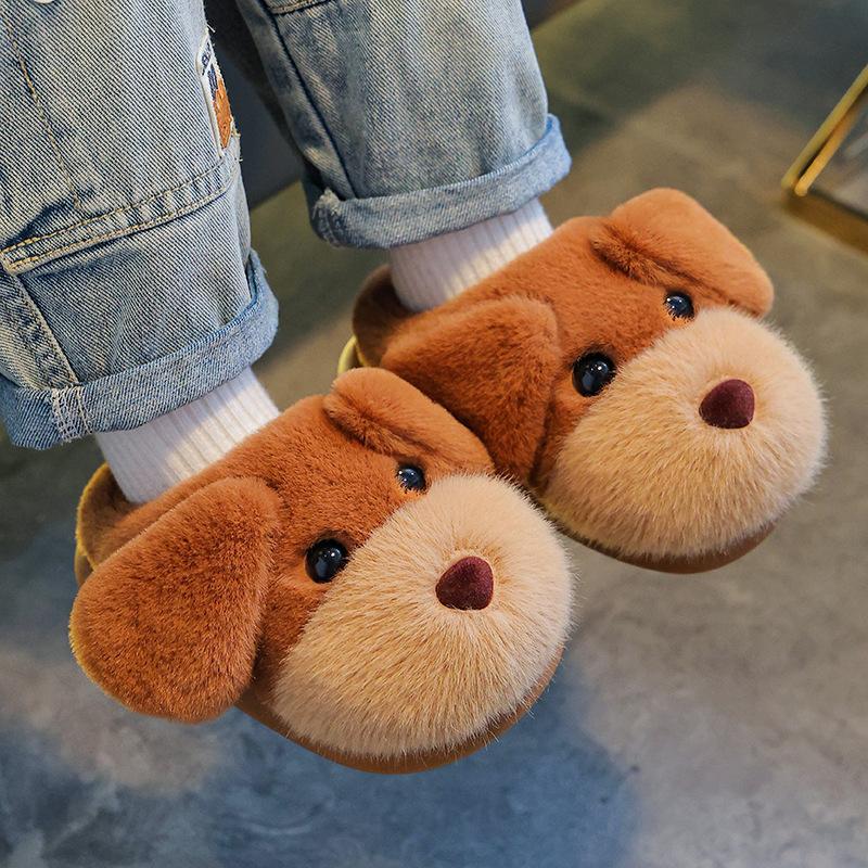 Children's Slippers - Boys' and Girls' Shoes with Fleece Lining and Thick Soles - Baby Cotton Shoes