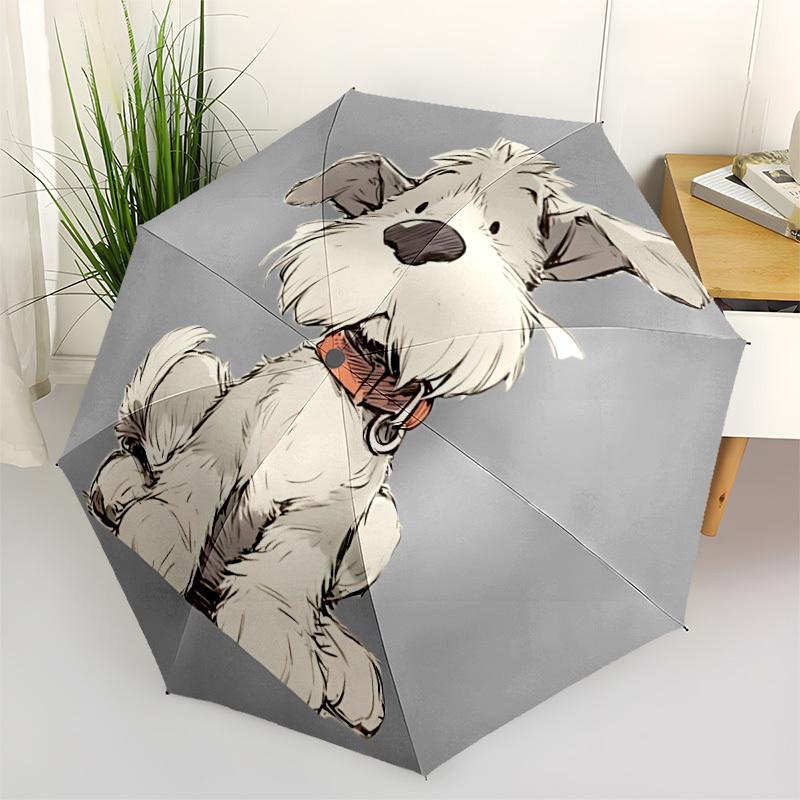 

1pc Cute Dog Automatic Folding Umbrella - 8-Rib Automatic Open/Close, Portable Collapsible Compact Umbrella yy251218045