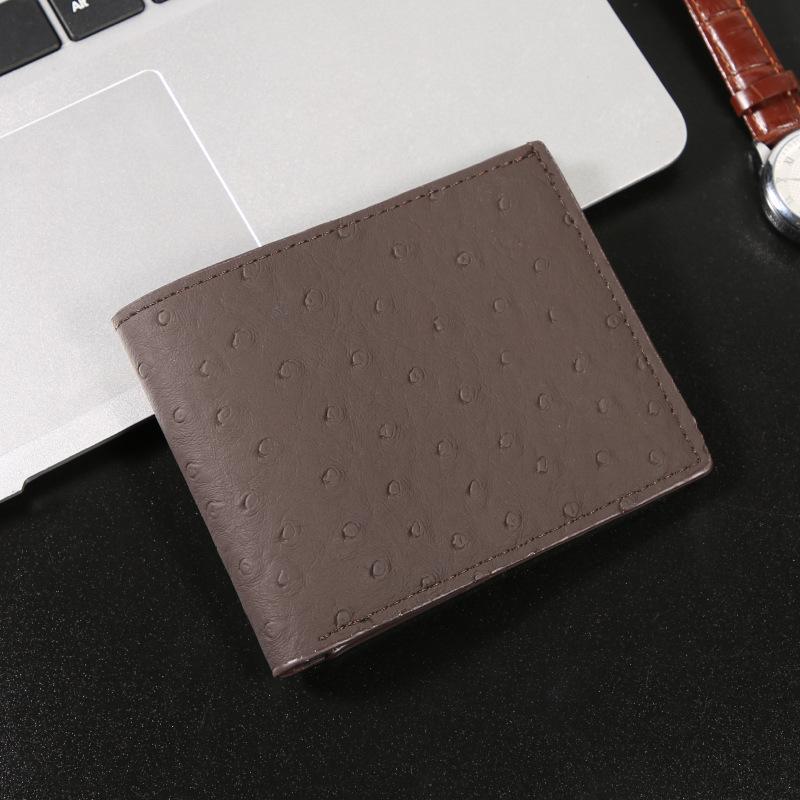 Men's Business Ostrich Pattern Wallet Urban Personalized Multi Functional Large Capacity Horizontal Short Style