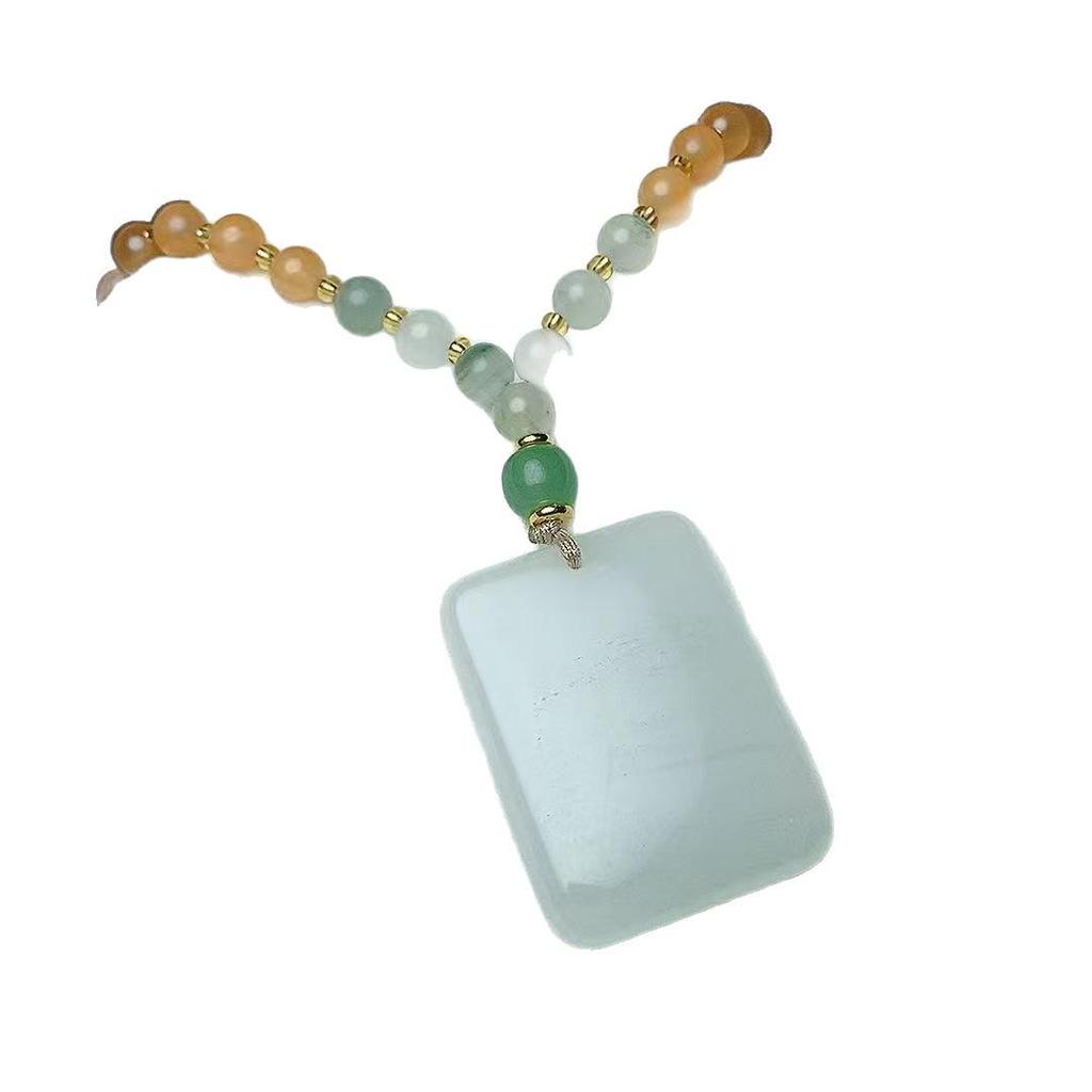 Tianshan Green Wushi Pai Pendant Necklace - Light Luxury Celebrity Style Bestseller