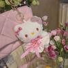 Cute Sanrio Hello Kitty Keychain Kawaii Cartoon Schoolbag Pendant Decoration  Plush Doll Toy Holiday Gifts