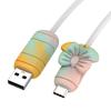 2 Pairs Practical Flexible Phone Charging Guards Silicone Cable End Protectors Silicone Texture for Various Cables